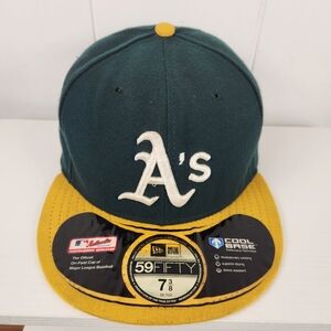 New Era Oakland Athletics A's 59fifty Fitted Cap Sz 7 3/8 Baseball Hat Headwear